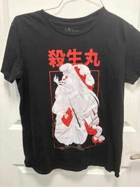 Inuyasha Sesshomaru Anime Graphic Tee Manga Black Short Sleeve Shirt. SZ SM.